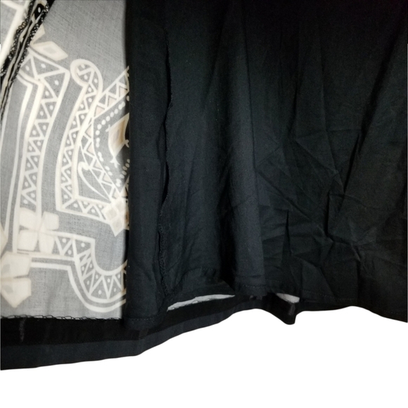 WHBM Black White Gold Art Deco Geometric Pleated Circle Skirt Size 4 - Picture 6 of 9